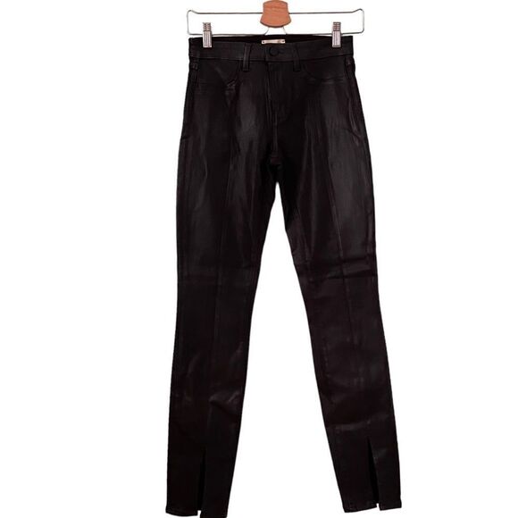 NEW L’AGENCE Jyothi High Rise Split Ankle Jean in Noir Coated Coated Size 25 - Picture 3 of 9